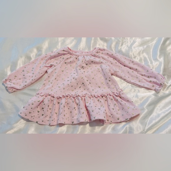 Like New Little Me Pink with Gold hearts ruffle  Blouse. - Picture 1 of 4